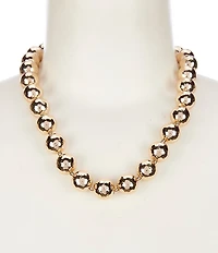 Dillard's Hammered Textured Bead Short Strand Collar Necklace