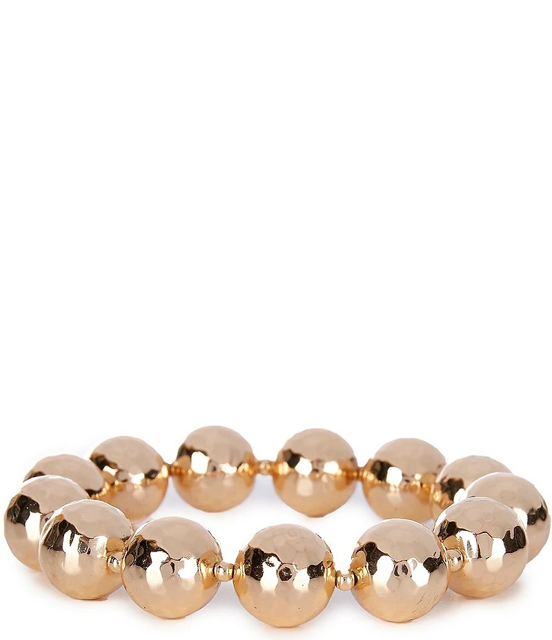 Dillard's Hammered Textured Bead Stretch Bracelet