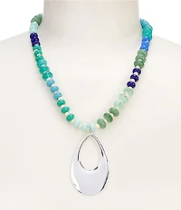 Dillard's Ipanema Beaded Short Pendant Statement Necklace