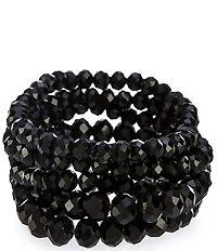 Dillard's Jet Faceted Beaded Stretch Bracelet Set