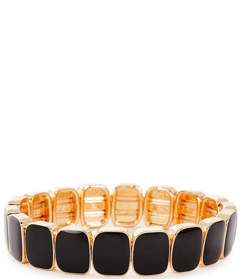 Dillard's Jet Squares Enamel Stretch Bracelet