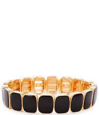 Dillard's Jet Squares Enamel Stretch Bracelet