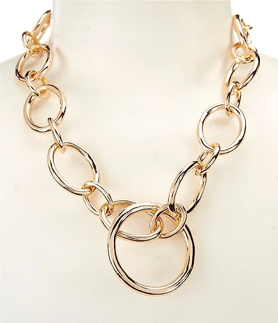 Dillard's Large Oval Link Chain Short Strand Collar Necklace