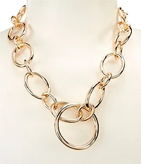 Dillard's Large Oval Link Chain Short Strand Collar Necklace