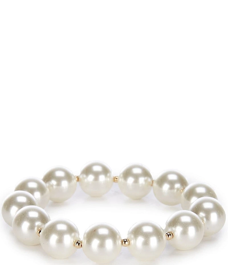 Dillard's Large Pearl Beaded Stretch Bracelet