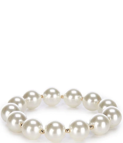 Dillard's Large Pearl Beaded Stretch Bracelet