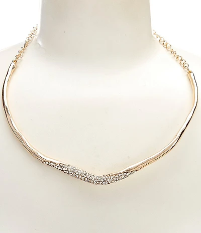 Dillard's Modern Metal Crystal Accent Collar Necklace