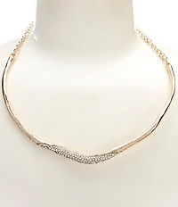 Dillard's Modern Metal Crystal Accent Collar Necklace