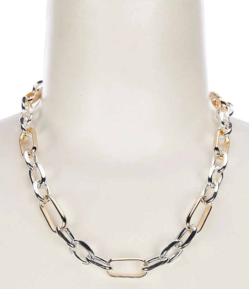 Dillard's Multi Oval Link Short Strand Collar Chain Necklace