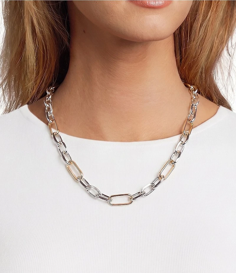 Dillard's Multi Oval Link Short Strand Collar Chain Necklace