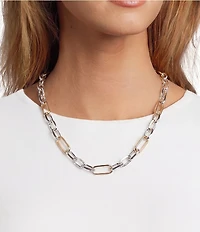 Dillard's Multi Oval Link Short Strand Collar Chain Necklace