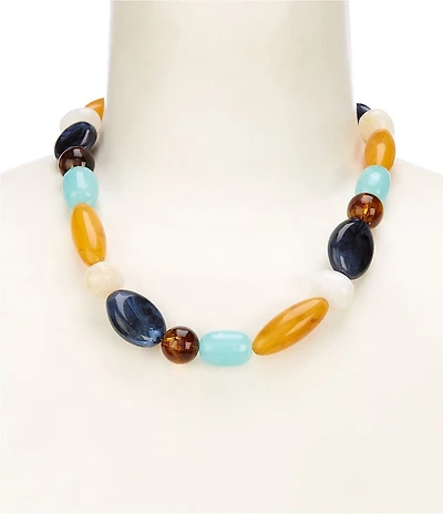 Dillard's Multi Shape Color Beaded Short Strand Collar Necklace