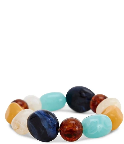 Dillard's Multi Shape Color Beaded Resort Stretch Bracelet