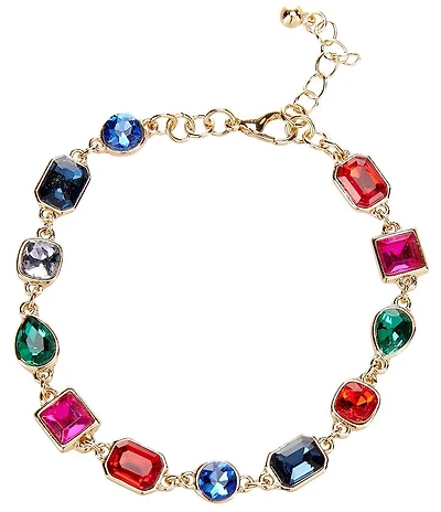Dillard's Multicolored Rhinestone Line Bracelet