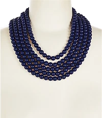 Dillard's Navy Beaded Short Multi-Strand Statement Necklace