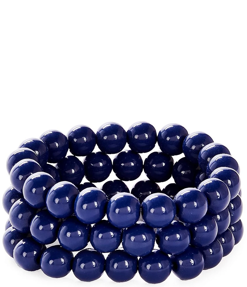 Dillard's Navy Beads Stretch Bracelet Set