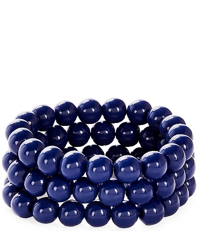 Dillard's Navy Beads Stretch Bracelet Set