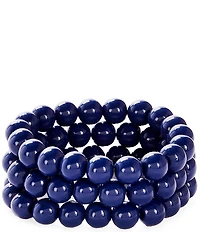 Dillard's Navy Beads Stretch Bracelet Set