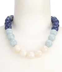 Dillard's Ombre Blue & White Resin Beaded Collar Necklace