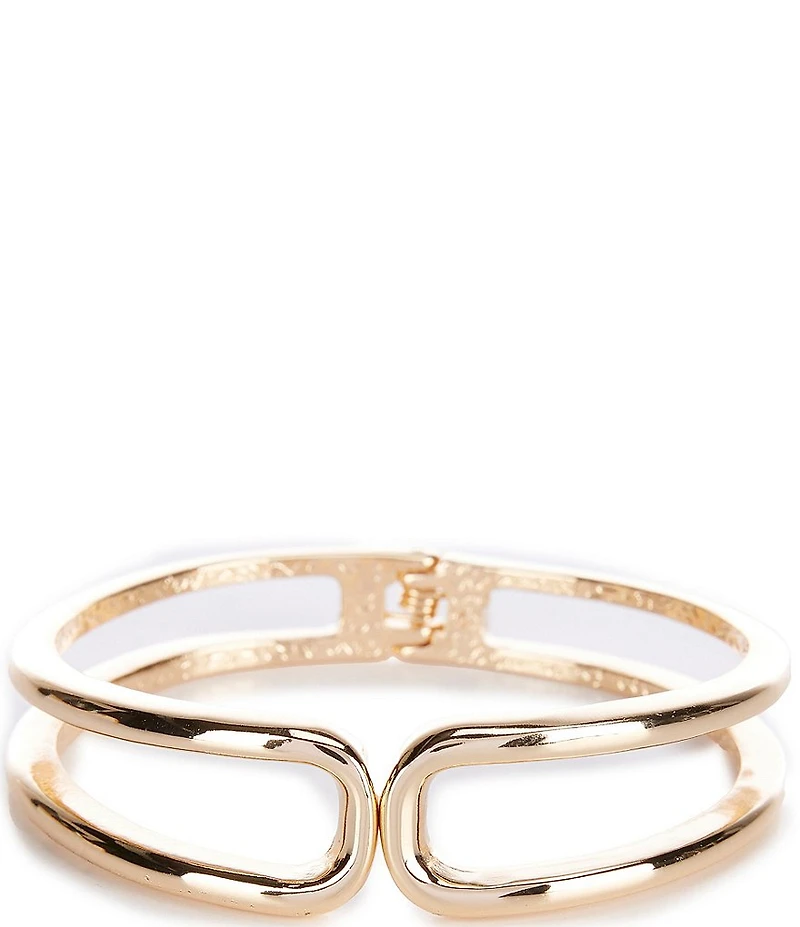 Dillard's Open Metal Sculptural Hinge Bangle Bracelet