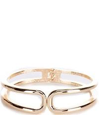 Dillard's Open Metal Sculptural Hinge Bangle Bracelet