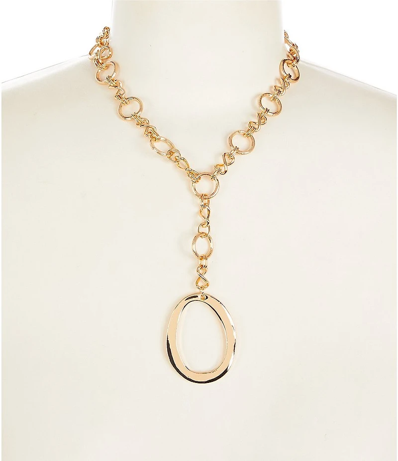Dillard's Open Oval Chain Y Necklace