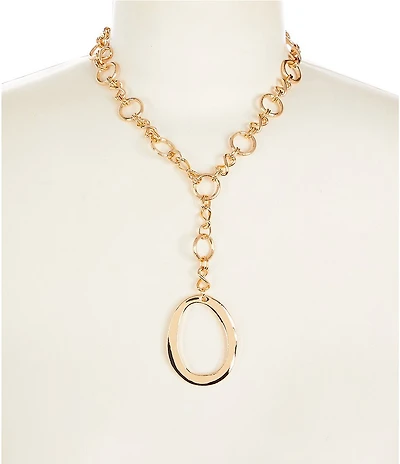Dillard's Open Oval Chain Y Necklace