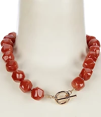 Dillard's Orange Resin Organic Beaded Short Strand Collar Necklace