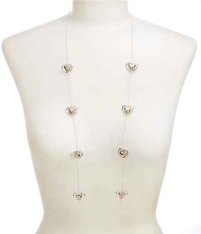 Dillard's Orbital Heart Station Long Strand Necklace