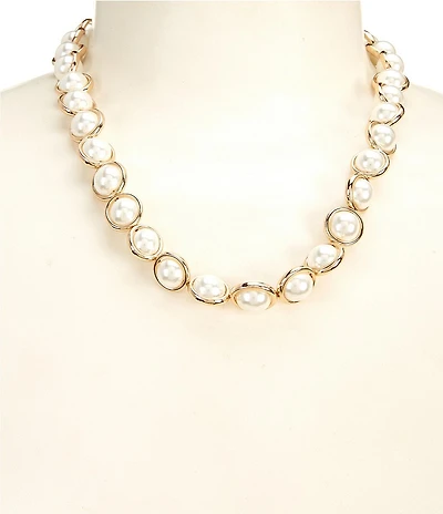 Dillard's Orbital Pearl Short Collar Necklace