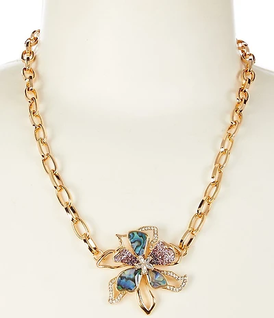 Dillard's Orchid Statement Short Pendant Necklace