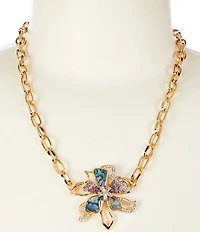 Dillard's Orchid Statement Short Pendant Necklace