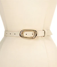 Dillard's Organic Oval Buckle Faux Leather Belt