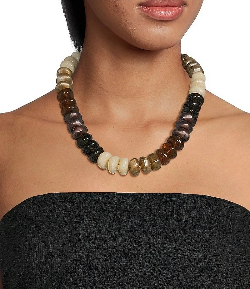 Dillard's Organic Resin Bead Collar Necklace