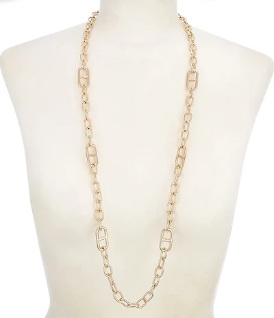 Dillard's Oval Chain Anchor Link Station Long Strand Necklace