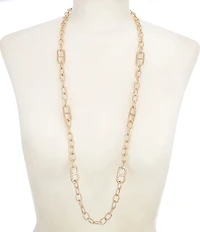 Dillard's Oval Chain Anchor Link Station Long Strand Necklace