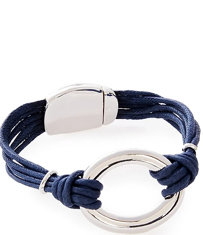 Dillard's Oval Polished Link Cord Mult Row Line Bracelet