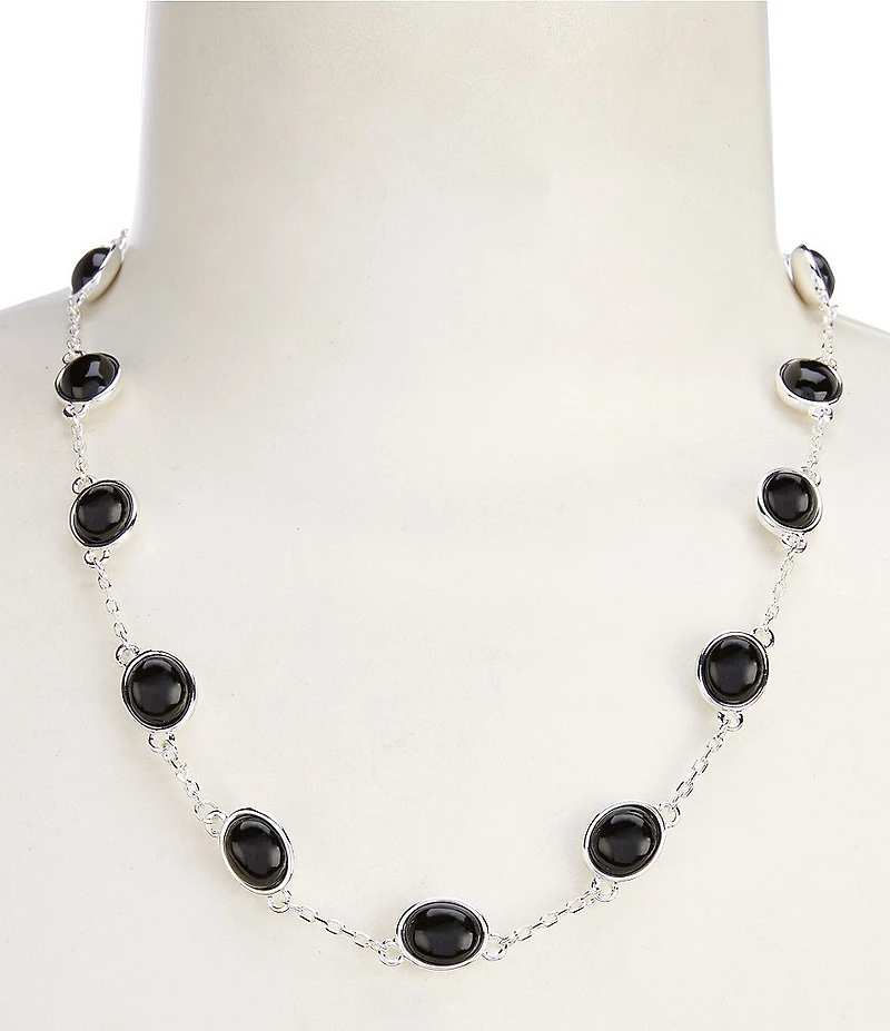 Dillard's Oval Resin Cab Station Collar Necklace