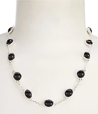 Dillard's Oval Resin Cab Station Collar Necklace