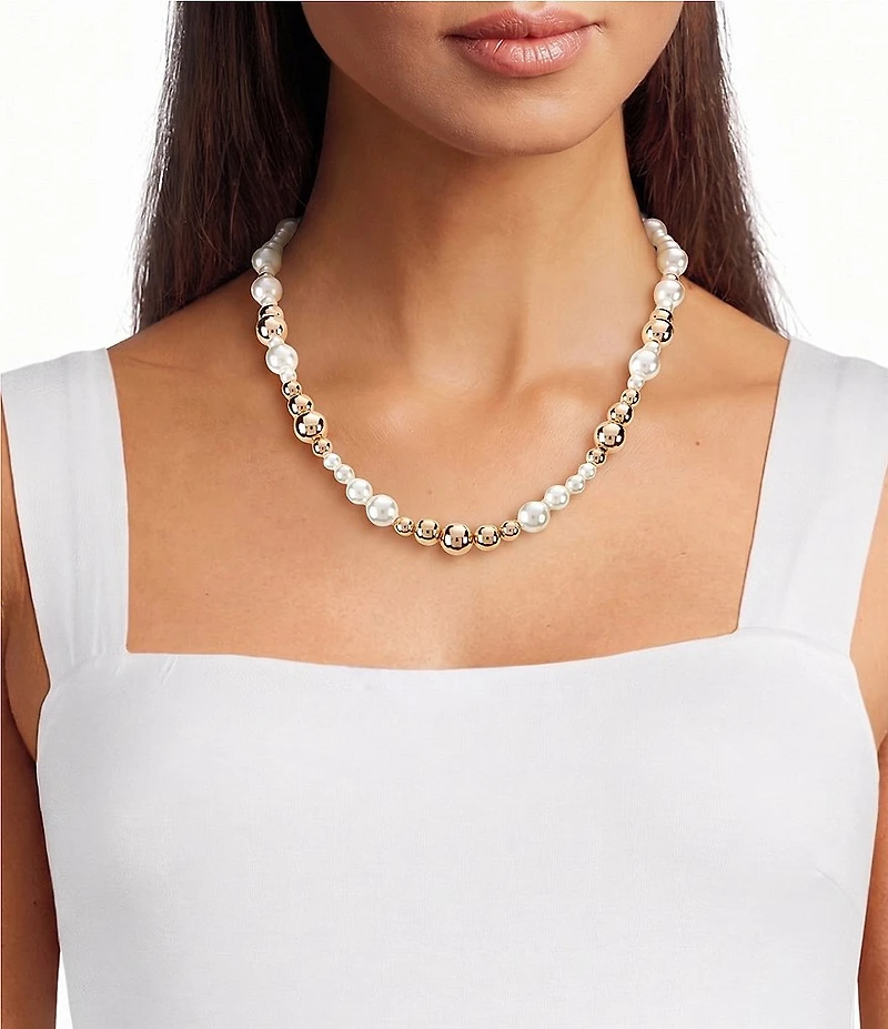 Dillard's Pearl Beaded Station Collar Necklace