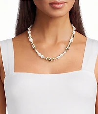 Dillard's Pearl Beaded Station Collar Necklace