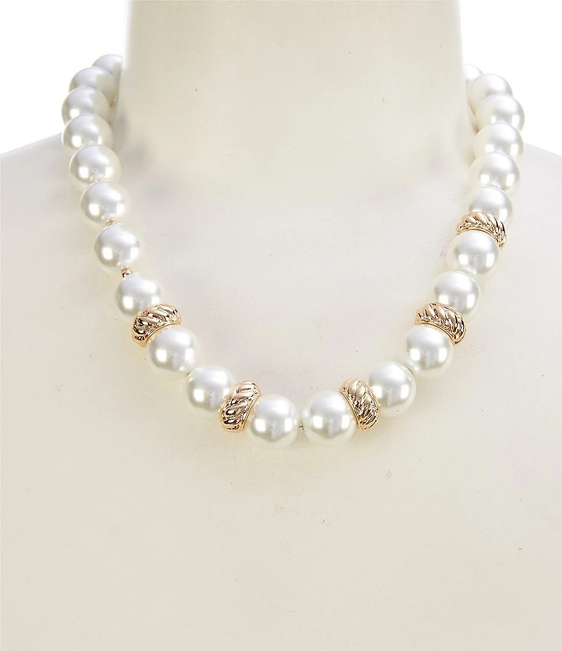 Dillard's Pearl & Rope Textured Bead Collar Necklace