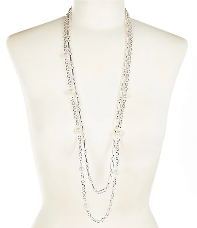 Dillard's Pearl Accented Long Strand Necklace
