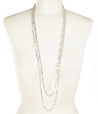 Dillard's Pearl Accented Long Strand Necklace