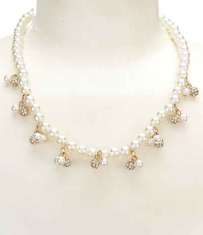 Dillard's Pearl and Fireball Shaky Collar Necklace