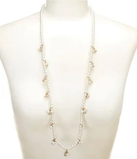 Dillard's Pearl and Fireball Shaky Long Strand Necklace