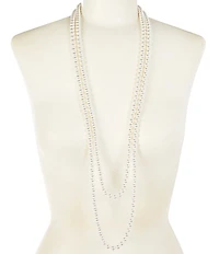 Dillard's Pearl Beaded 2 Row Long Strand Necklace