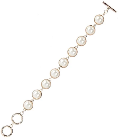 Dillard's Pearl Cab Round Metal Line Bracelet