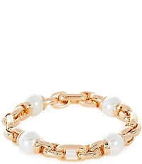 Dillard's Pearl Oval Link Chain Stretch Bracelet