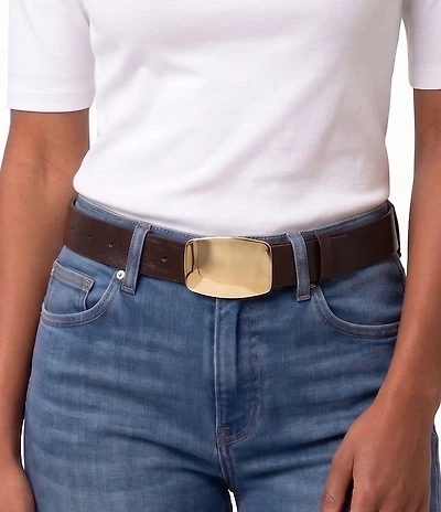 Dillard's Plaque Leather Belt